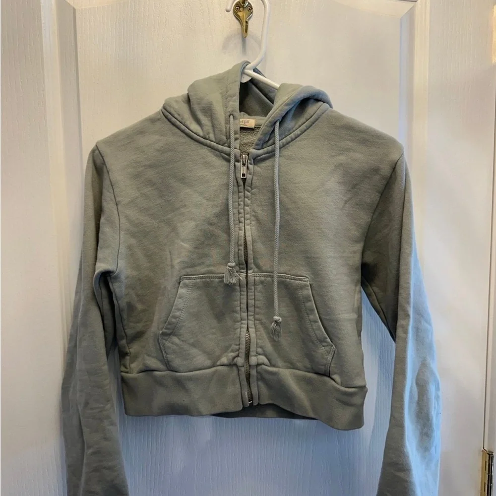 Brandy Melville John Galt Cropped Zip Up Hoodie
sage green - Picture 3 of 7
